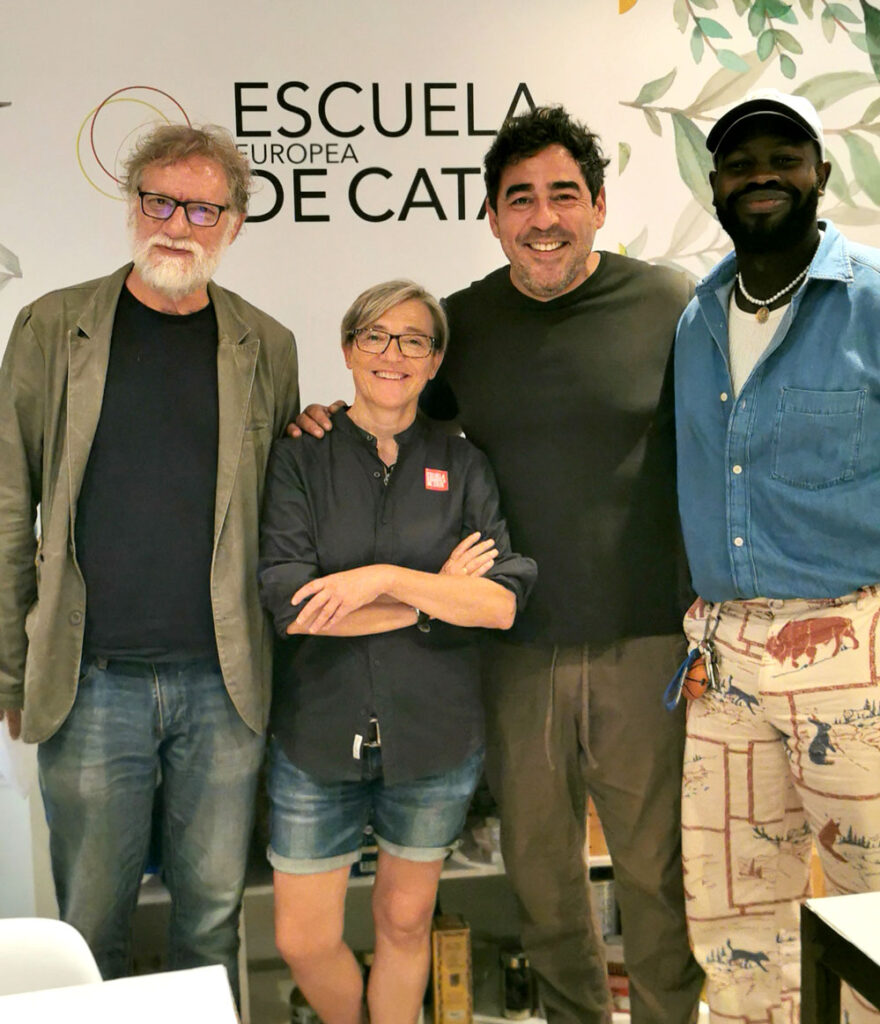 Pablo Chiapella, Nancho Novo, Lamine Thior y Mar Luna en la Escuela Europea de Cata
